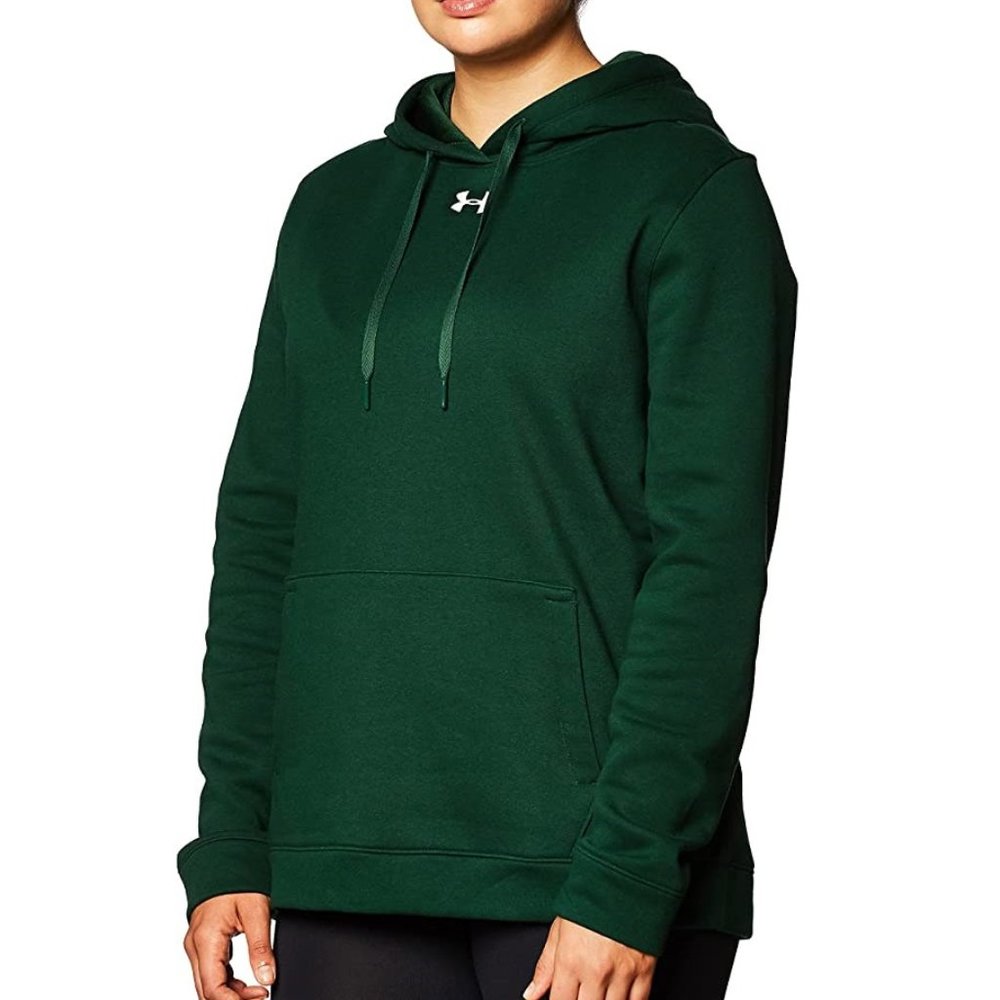 Under Armour Men's Hustle Fleece Hoodie Forest Green (301)/White 4XL $60 5D002